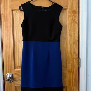 Womens Black and Blue Sleeveless Dress
